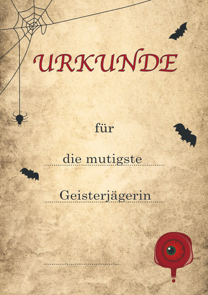 Halloween-Urkunden A4 für Kinderparty – zum Bedrucken & Beschriften, 5–50 Stück