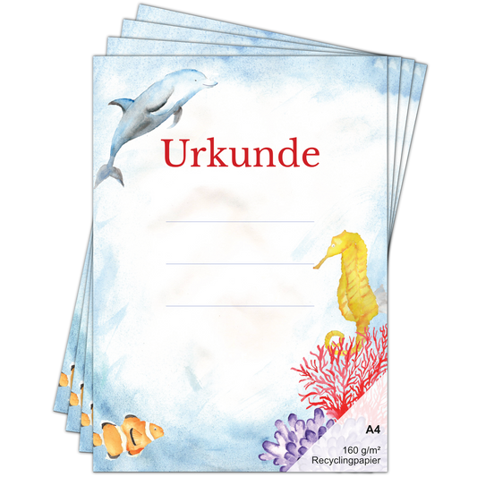 Schwimm-Urkunde für Kinder, A4 bedruckbar, 160g, nachhaltig