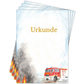 Feuerwehr-Urkunden A4 für Kinderfeuerwehr & Feuerwehrfest – zum Bedrucken & Beschriften, 5–50 Stück