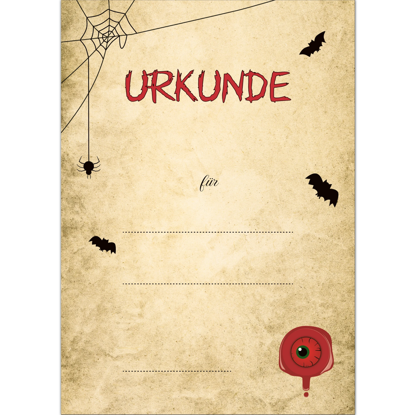 Halloween-Urkunden A4 für Kinderparty – zum Bedrucken & Beschriften, 5–50 Stück