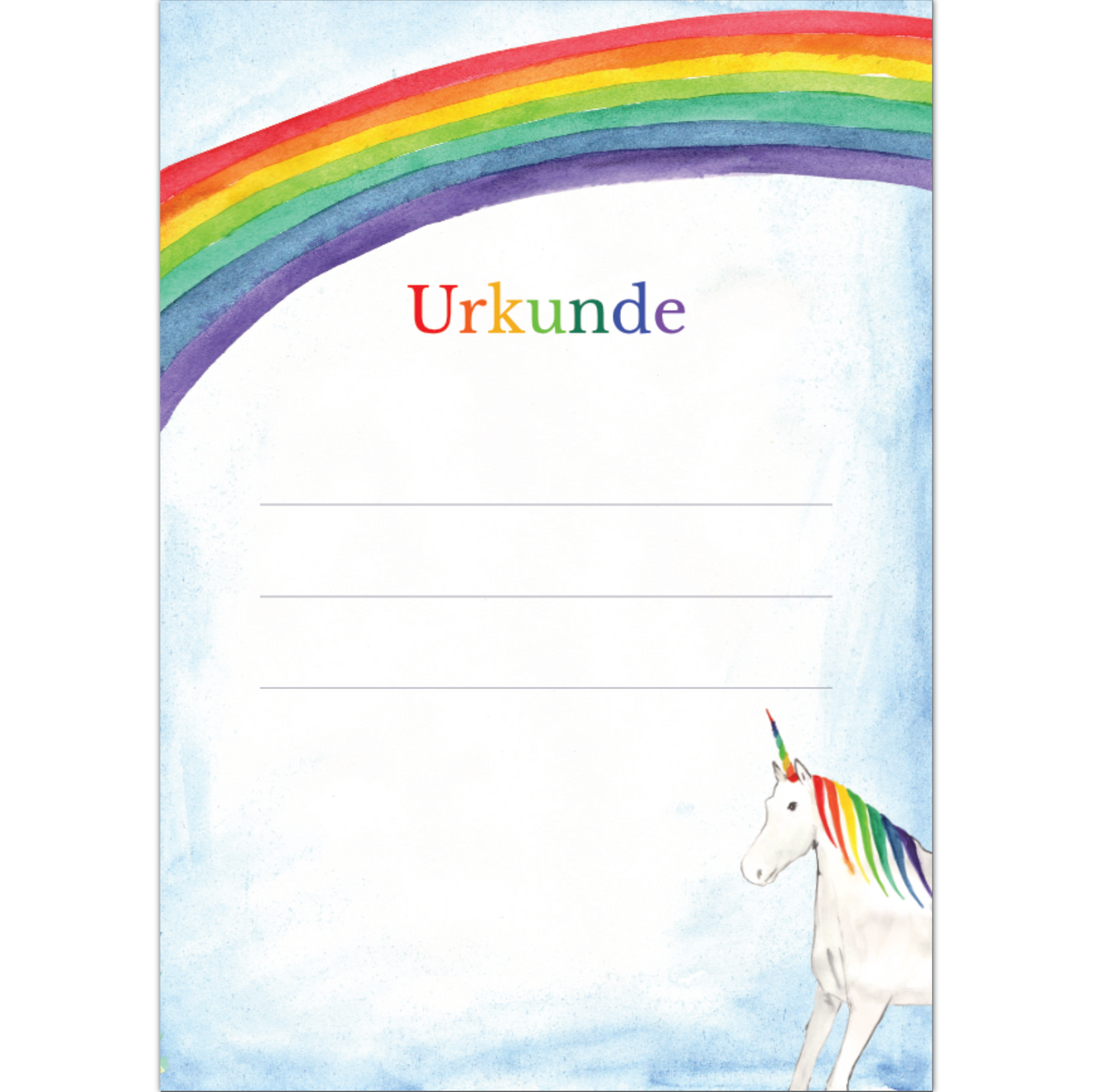 Einhorn-Urkunden A4 – zum Bedrucken & Beschriften, 5–50 Stück