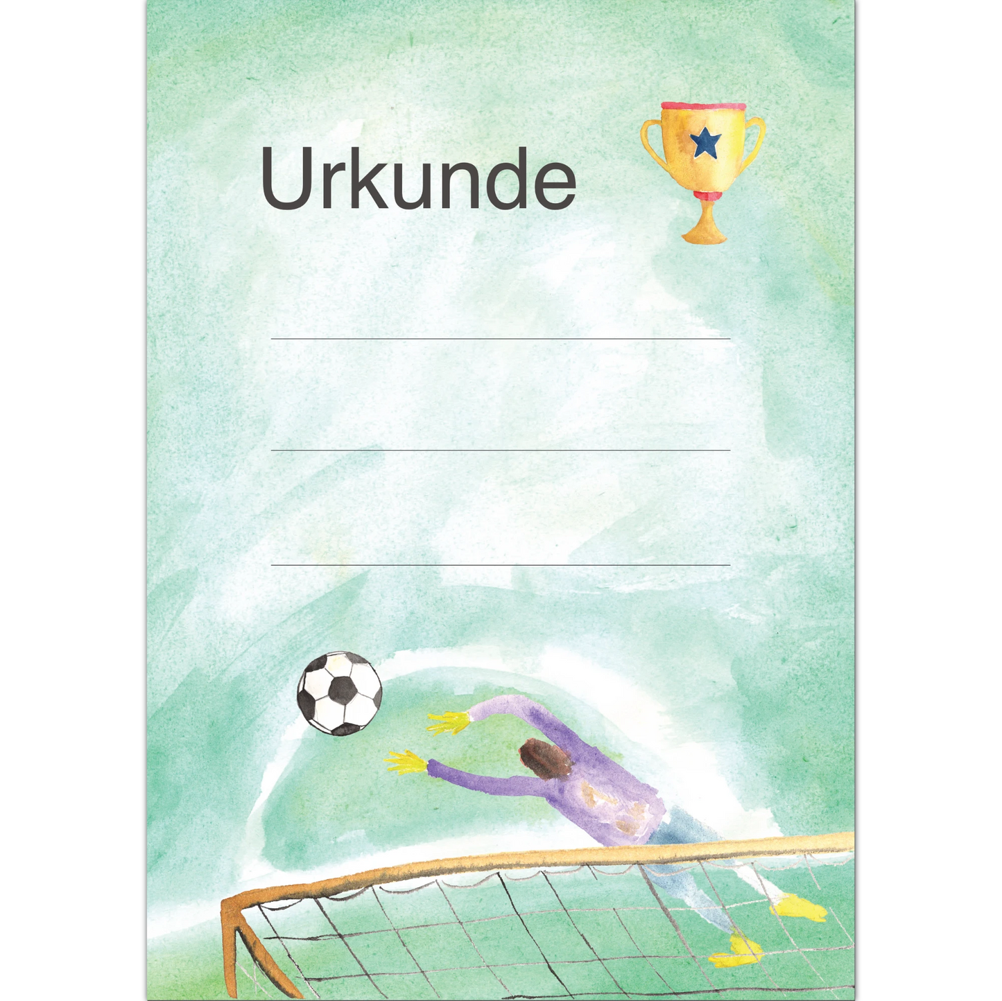 Fußball-Urkunden A4 für Turnier & Kindergeburtstag – zum Bedrucken & Beschriften, 5–50 Stück