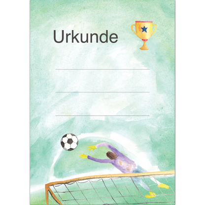 Fußball-Urkunden A4 für Turnier & Kindergeburtstag – zum Bedrucken & Beschriften, 5–50 Stück