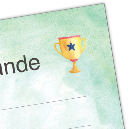 Fußball-Urkunden A4 für Turnier & Kindergeburtstag – zum Bedrucken & Beschriften, 5–50 Stück