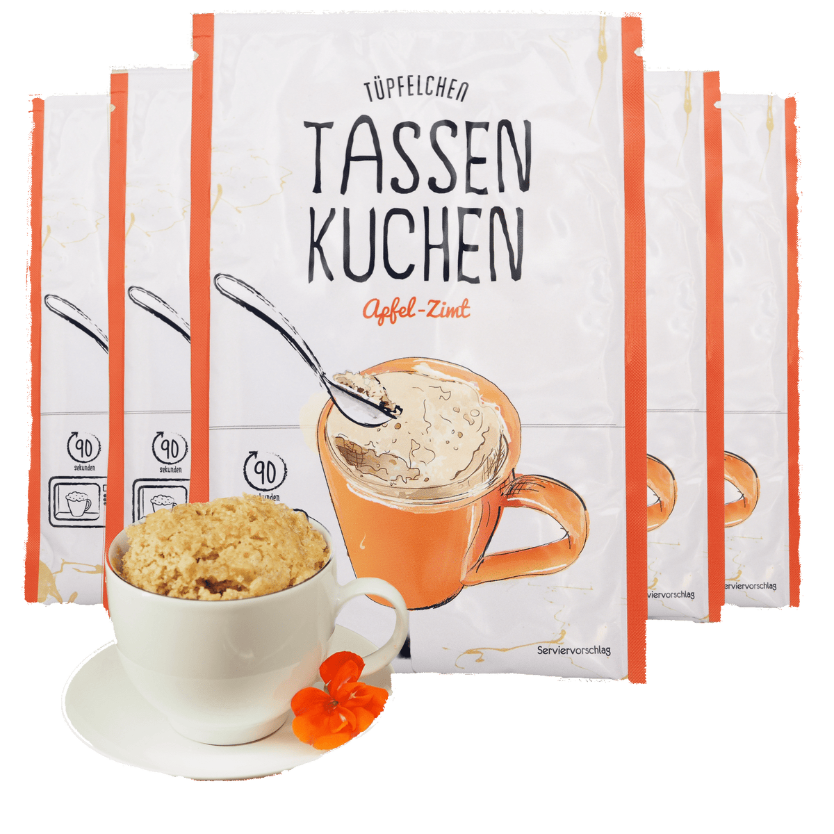 Tassenkuchen Apfel-Zimt von Tüpfelchen mit Apfelstücken