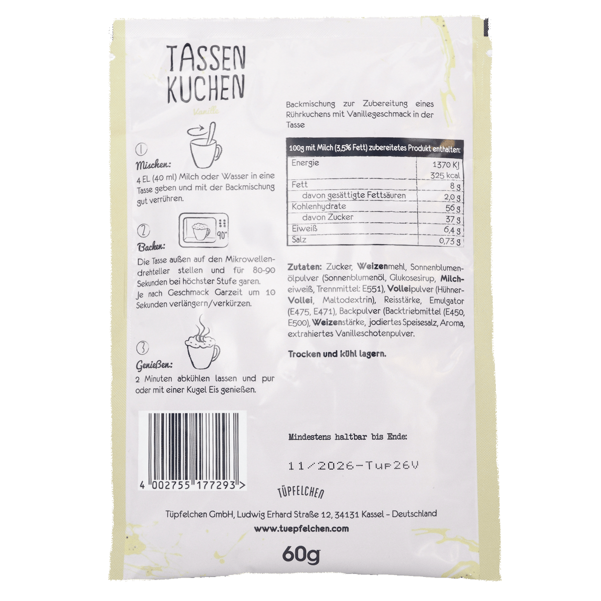Tassenkuchen Vanille von Tüpfelchen