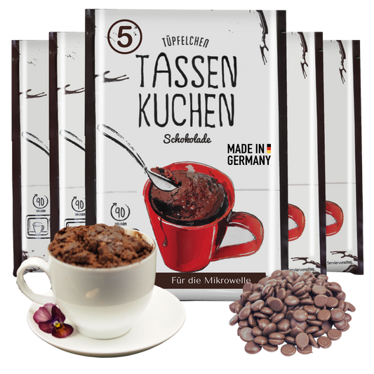 Tassenkuchen Schokolade von Tüpfelchen mit Schokostückchen