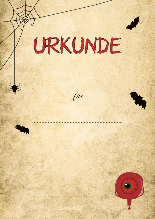 Halloween Urkunde für Kinder